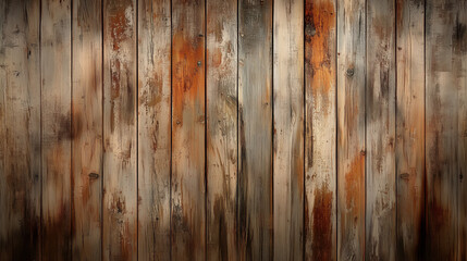Obraz premium Rugged Aged Wooden Surface with Deep Scratches, Exposed Rough Grain, and Faded Earthy Tones, Showcasing a Rustic Industrial Aesthetic