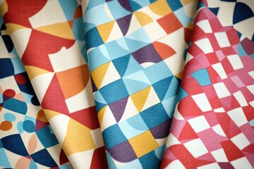 A detailed view of various vibrant fabrics, ideal for textile or craft use