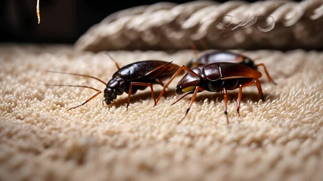Cockroaches in the bed.