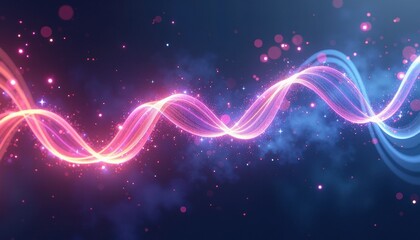 Obraz premium Visually Captivating Digital Artwork for World Cancer Day: Pink, Blue, Purple Hues Illuminated by Glowing Lights