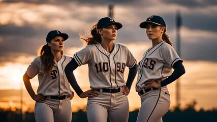 Female baseball player. - Powered by Adobe
