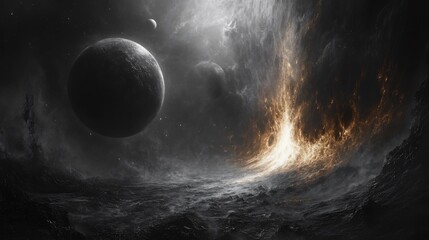 Artistic view of a cosmic cytokinesis like event