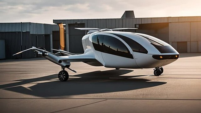 Evtol futuristic vehicle. Mobility of the future.