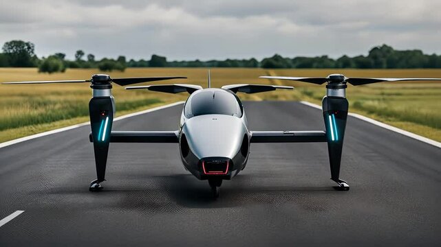 Evtol futuristic vehicle. Mobility of the future.