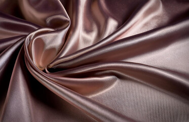 Obraz premium Satin colored smooth fabric, detail of straight lines of harmonious folds and shadows