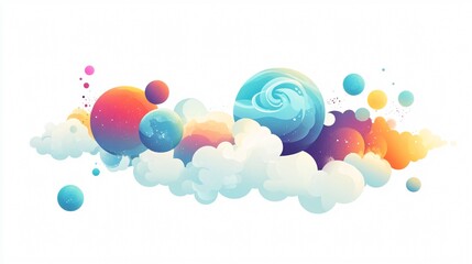 Creative Planets and Clouds Element Set