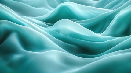 Obraz premium Teal wavy abstract fabric.