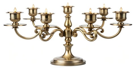 Antique Brass Seven-Branch Candelabra