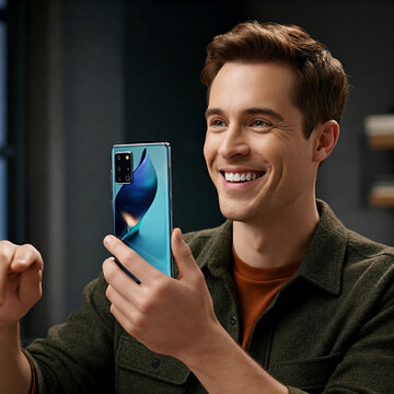 Man Capturing a Moment with His Smartphone