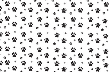 Dog paw print seamless pattern background
