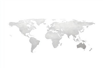 Fototapeta premium Simple grey world map illustration. Suitable for design projects infographics. Modern graphic design with neutral color palette. Minimalist map suitable for international design. Useful for
