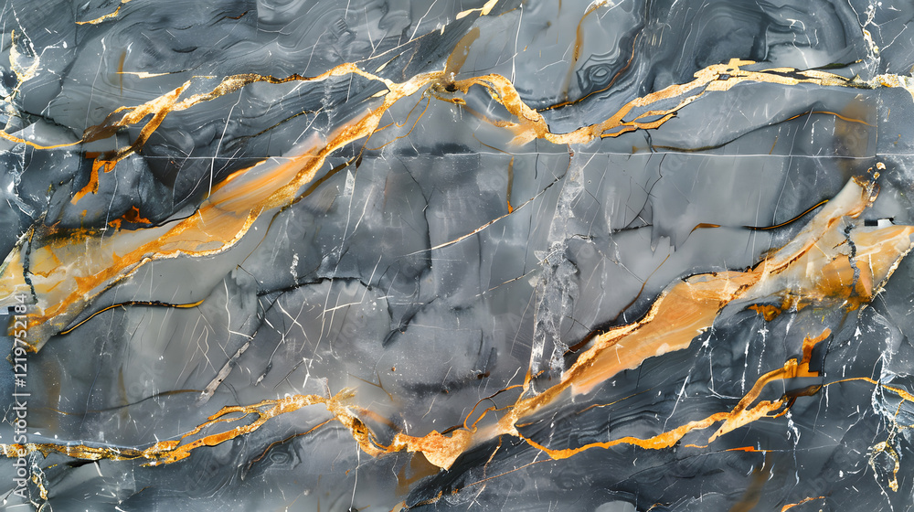Canvas Prints marble texture background featuring striking golden veins on the surface, generative ai