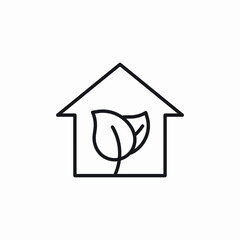 eco home icon sign vector