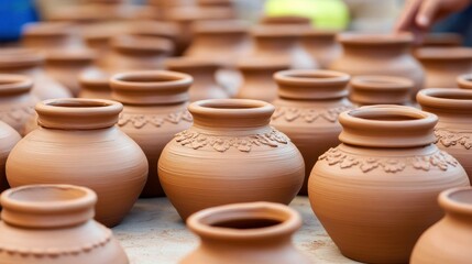 Artisan Clay Pots in Soft Studio Lighting