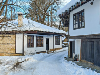 Winter panorama of village of Bozhentsi, Bulgaria