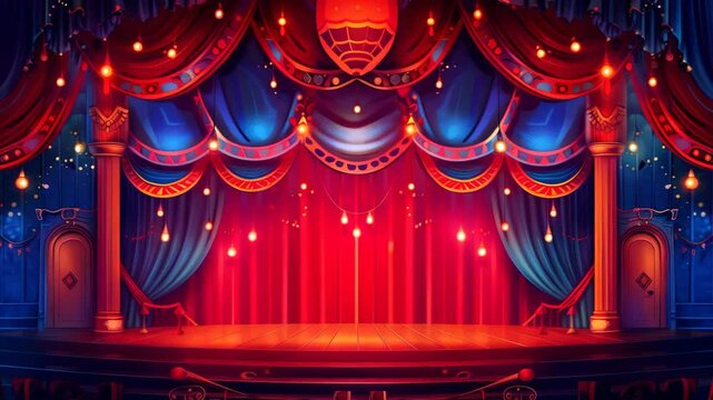 cartoon video circus stage 