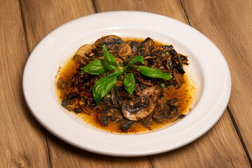 Mushroom soup with white wine