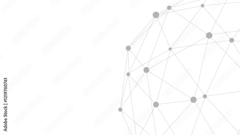 Fototapete Technology abstract background. Dots connected by lines. Minimalist mesh backdrop. Abstract polygonal shape.