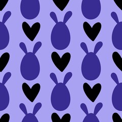 Easter eggs seamless rabbits ears pattern for wrapping paper and fabrics and linens and kids clothes print and spring party accessories