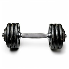 Fototapeta premium Adjustable dumbbell is lying on a white background, ready for a workout