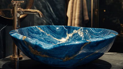 modern bathroom sink , Elegant blue marble , toilet 
