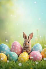 easter bunny and easter eggs