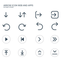 Arrow icons for web and app stock illustration