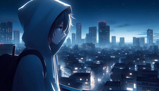 A lonely anime guy doesn't know what to do next in his life