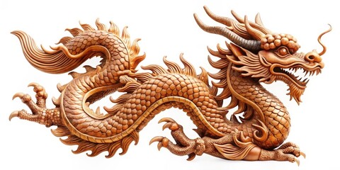 Fototapeta premium Golden Dragon Statue