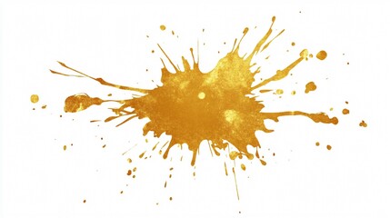 Elegant Abstract Gold Paint Splatter Illustration in Wide Angle