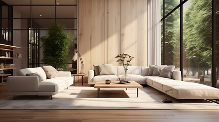 Modern Living Room with Sleek Furniture, Minimalist Design, and Clean Lines for a Contemporary Look