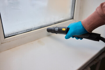 Efficient Steam Cleaning of Windows Utilizing Specialized Professional Equipment and Tools