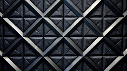 Obraz premium A close-up of a metallic geometric pattern with raised diamond shapes and contrasting textures. This abstract design conveys modernity, elegance, and architectural inspiration.