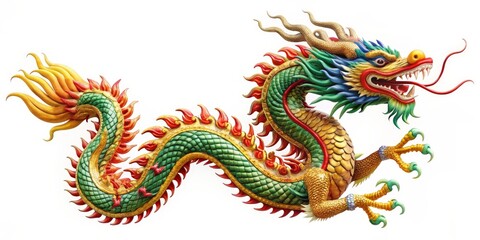 Fototapeta premium Colorful Chinese Dragon Statue