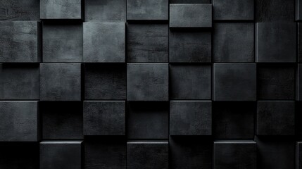 Dark gray concrete block wall texture background.
