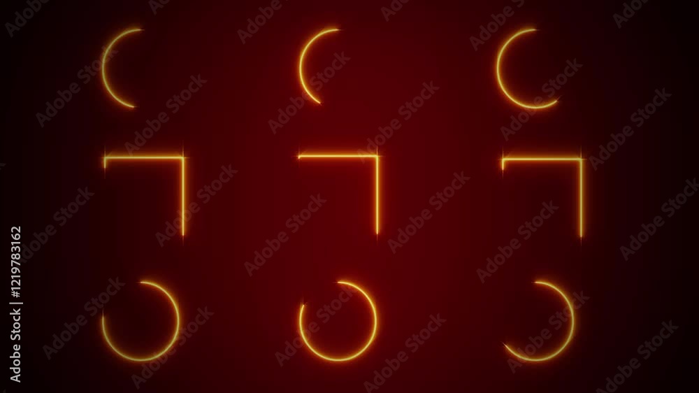Wall mural laser circles on red abstract background 4k loop features a dark red gradient background with laser 