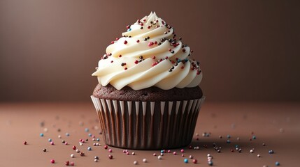 Delightful Cupcake Clip Art with Creamy Frosting Ideal for Bakery Menus and Sweet Treat Designs