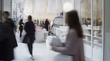 Employees Stocking Shelves in a Fashion Boutique