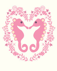 Cute cartoon mermaid character in vector illustration for baby girl t-shirt design