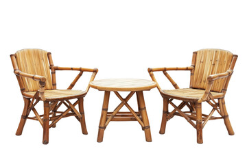 Fototapeta premium Patio teak furniture isolated, cut out