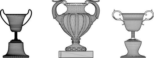 vector illustration of a sketch of a trophy for the competition winner as a form of appreciation  