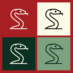 Obraz premium Elegant Wooden Snake Outline Logo for Chinese New Year Celebrations, Merging Tradition and Modern Design for Sophisticated Cultural Event Branding