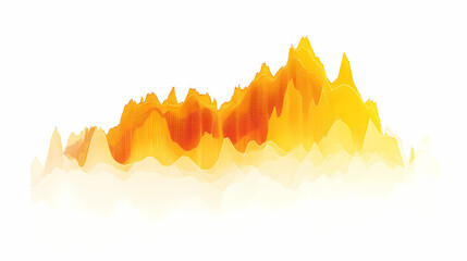 Golden yellow chart displayed on a clean white background, representing growth and analytics. Amber Horizon. Illustration