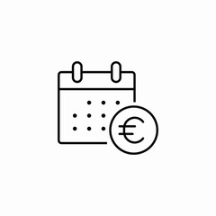 euro calendar icon sign vector