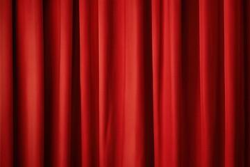 Red stage curtain background texture. Dramatic, elegant design. Suitable for presentations. Luxurious, formal style. Perfect for cinema theatre events ceremonies. Deep red drapery creates grand