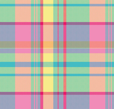 Pastel Plaid Textile Background &ndash; Seamless Fabric Pattern