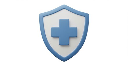 Obraz premium 3d Shield with a icon symbol on isolated background