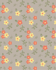 Seamless floral pattern with decorative flowers in elegant repeating design