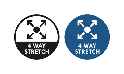 4 way stretch badge logo template illustration