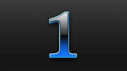 Dynamic digital number 1 modern interface graphic design minimalistic background close-up view visual branding